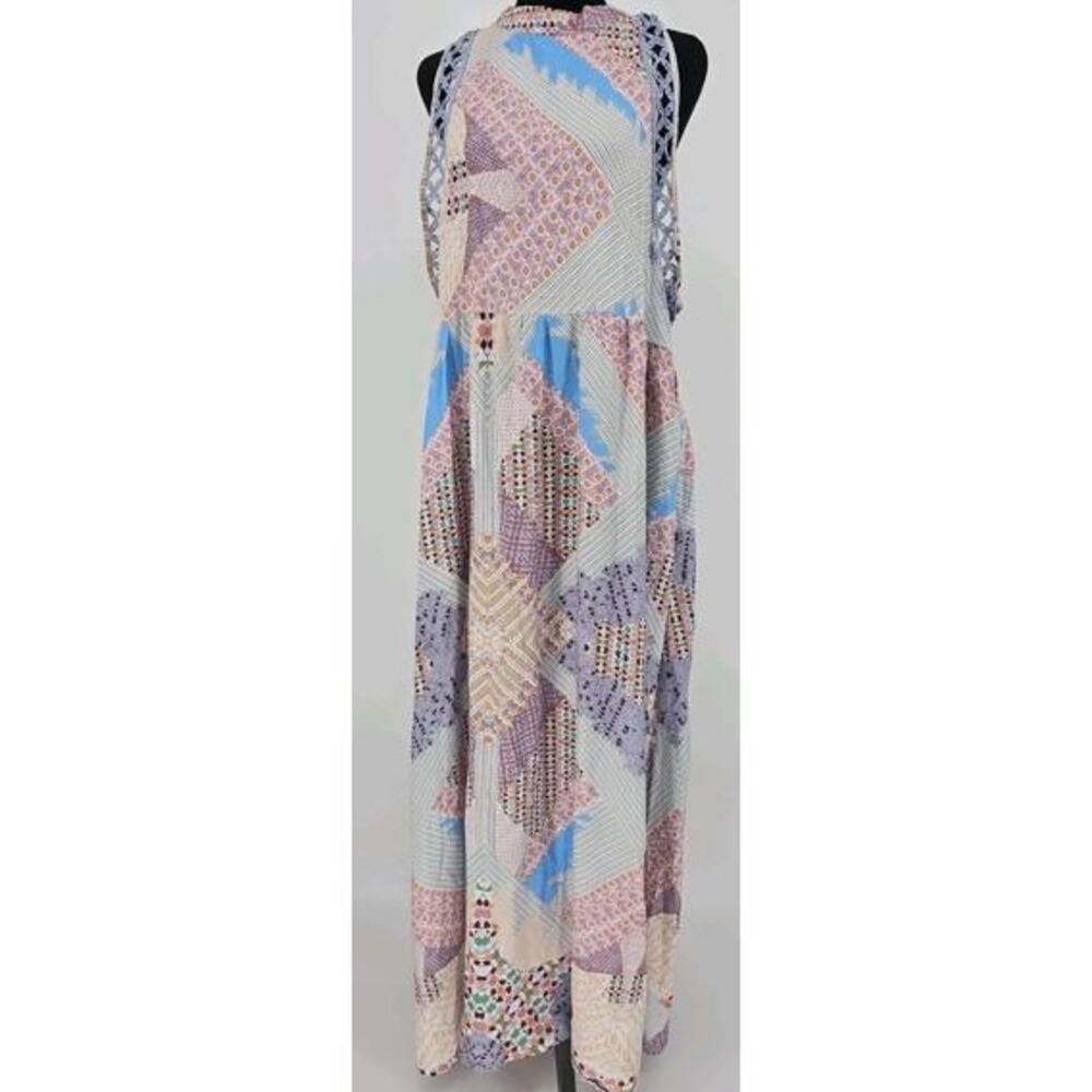 Jaase Patchwork Dress Medium Crochet Trim Cottagecore Prairie Boho